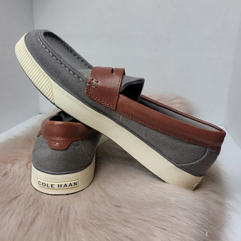 Cole Haan Nantucket 2.0 Penny Slip on Loafers Gray/Woodbury C33800 Size 8.5M